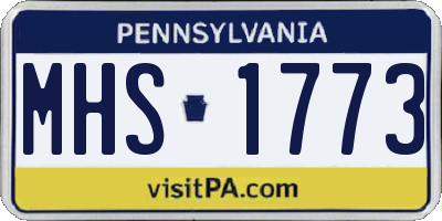PA license plate MHS1773