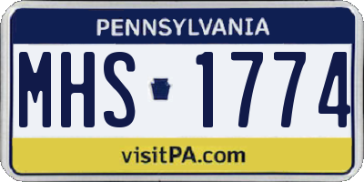 PA license plate MHS1774