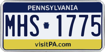 PA license plate MHS1775