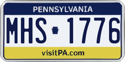 PA license plate MHS1776