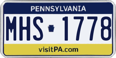 PA license plate MHS1778