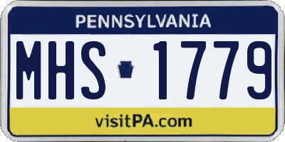 PA license plate MHS1779
