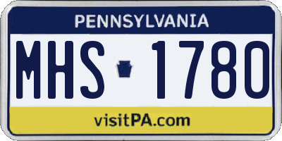 PA license plate MHS1780