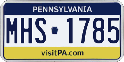 PA license plate MHS1785