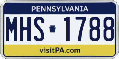 PA license plate MHS1788