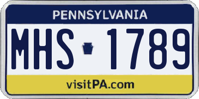 PA license plate MHS1789
