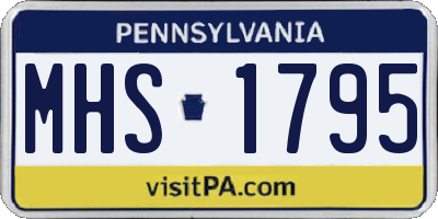 PA license plate MHS1795