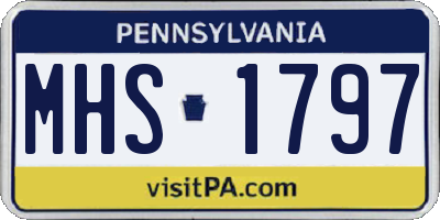 PA license plate MHS1797