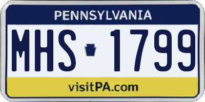 PA license plate MHS1799