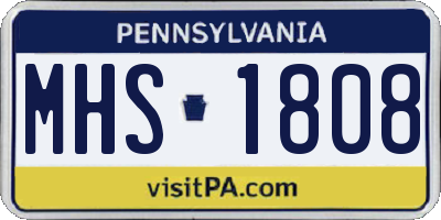 PA license plate MHS1808