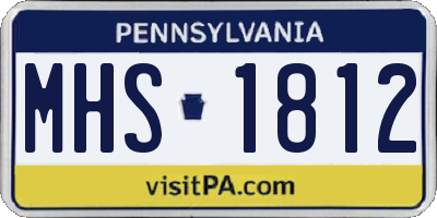PA license plate MHS1812