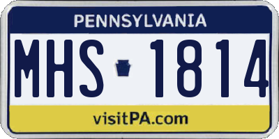 PA license plate MHS1814