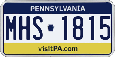 PA license plate MHS1815