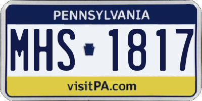 PA license plate MHS1817