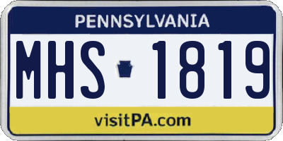 PA license plate MHS1819
