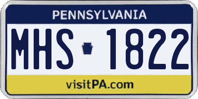 PA license plate MHS1822