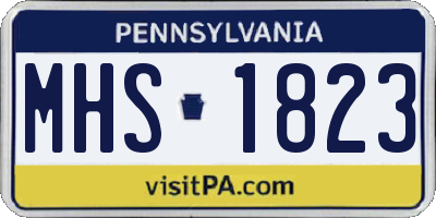PA license plate MHS1823