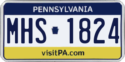PA license plate MHS1824