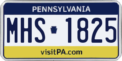 PA license plate MHS1825