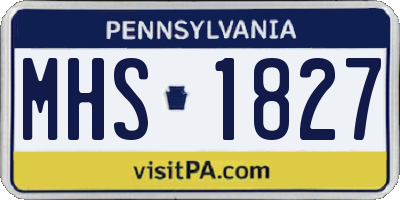 PA license plate MHS1827