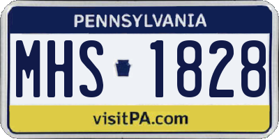 PA license plate MHS1828