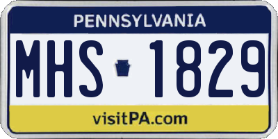 PA license plate MHS1829