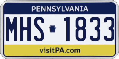 PA license plate MHS1833