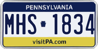 PA license plate MHS1834