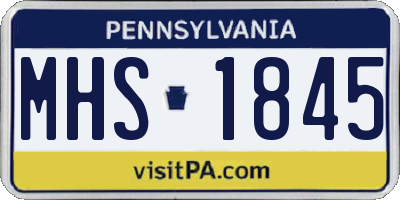 PA license plate MHS1845
