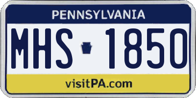 PA license plate MHS1850
