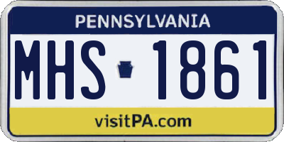 PA license plate MHS1861