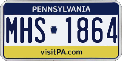 PA license plate MHS1864