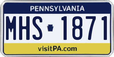 PA license plate MHS1871