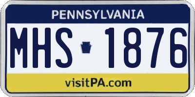PA license plate MHS1876