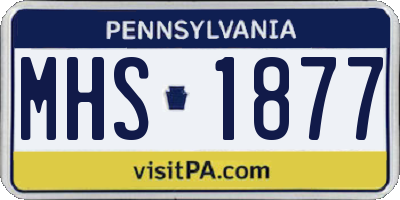 PA license plate MHS1877
