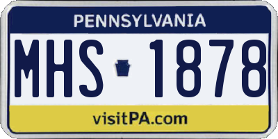 PA license plate MHS1878