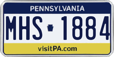 PA license plate MHS1884