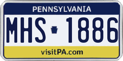 PA license plate MHS1886