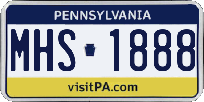 PA license plate MHS1888