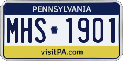 PA license plate MHS1901