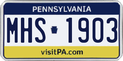 PA license plate MHS1903