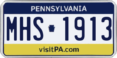 PA license plate MHS1913