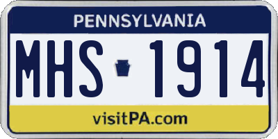 PA license plate MHS1914