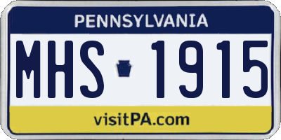 PA license plate MHS1915