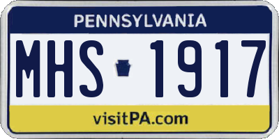 PA license plate MHS1917