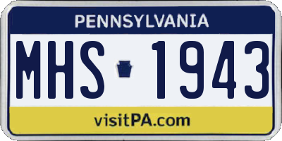 PA license plate MHS1943