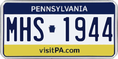 PA license plate MHS1944