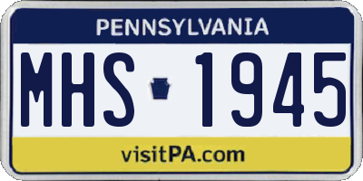 PA license plate MHS1945