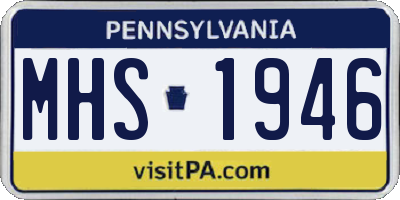 PA license plate MHS1946