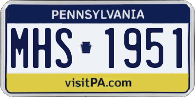 PA license plate MHS1951